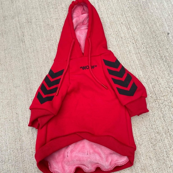 NEW WITH TAGS!! Spark Paws, Dog Size Large, Red, Fleece Hoodie - Picture 2 of 12